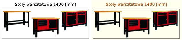 stoły ślusarskie półprofesjonalne o wymiarach 1400 [mm]