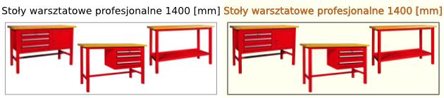 stoły ślusarskie profesjonalne o wymiarach 1400 [mm]