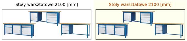 stoły ślusarskie o wymiarach 2100 [mm]