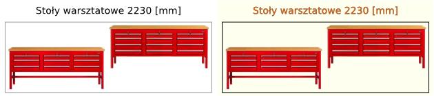 stoły ślusarskie o wymiarach 2230 [mm]